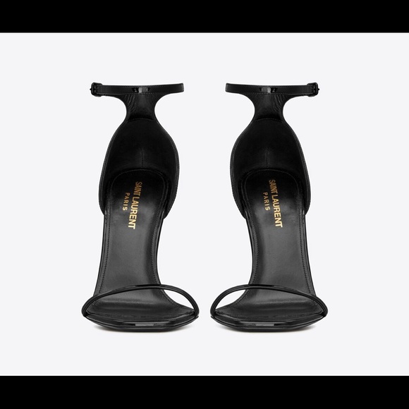 YSL | Black Patent Sandals OPYUM decorated with YSL initials on heels | Size 39 - Picture 6 of 13